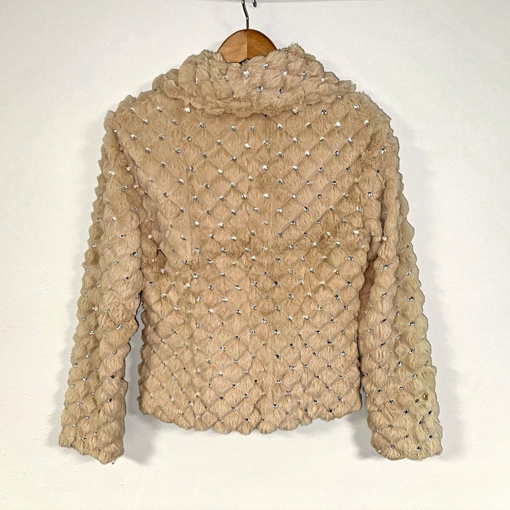 *RARE* Bebe Rhinestone Rabbit Fur Coat - Picture 7 of 14
